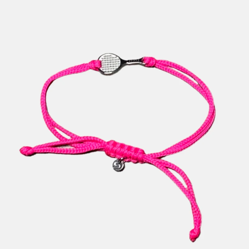 Padel Bracelet ( Stainless Silver Color, Fluo Pink)